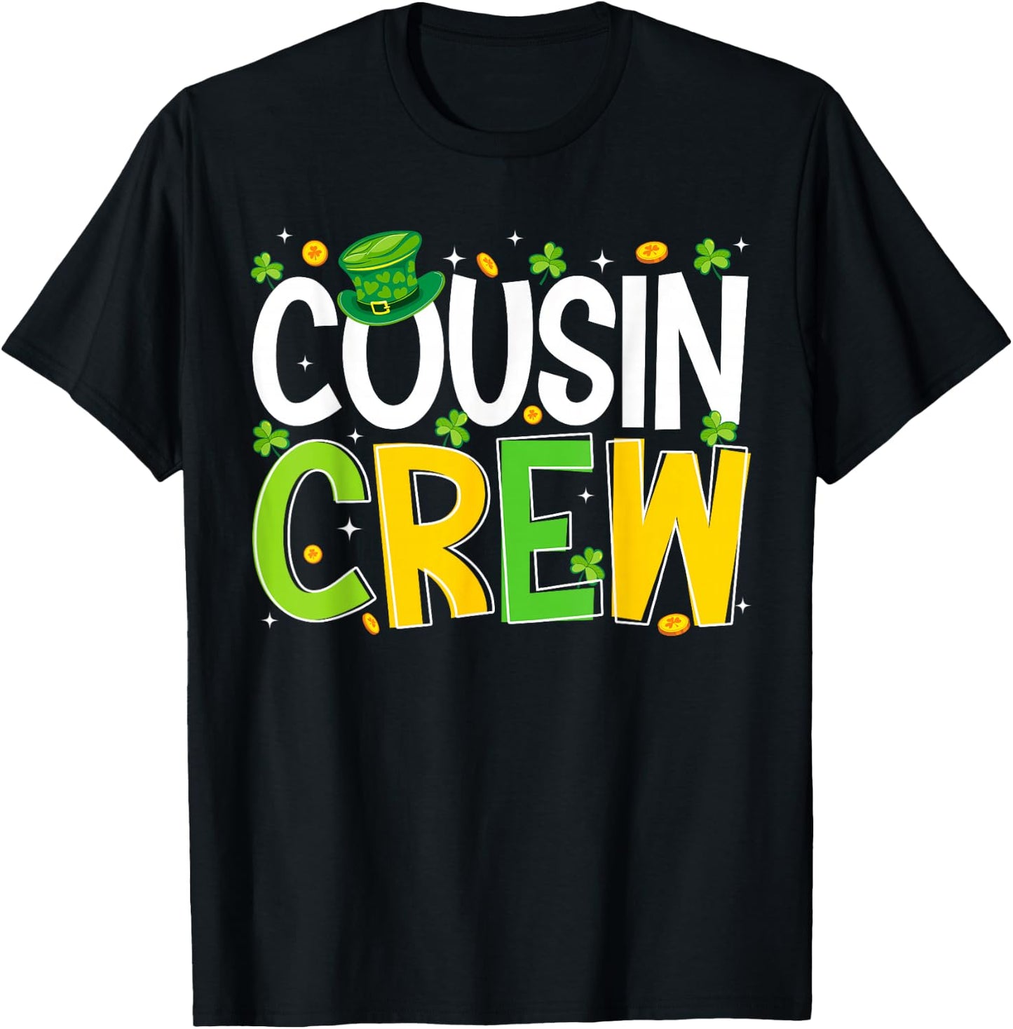 Cute Cousin Crew Happy St. Patrick's Day Matching Family T-Shirt - T-Shirt | Black
