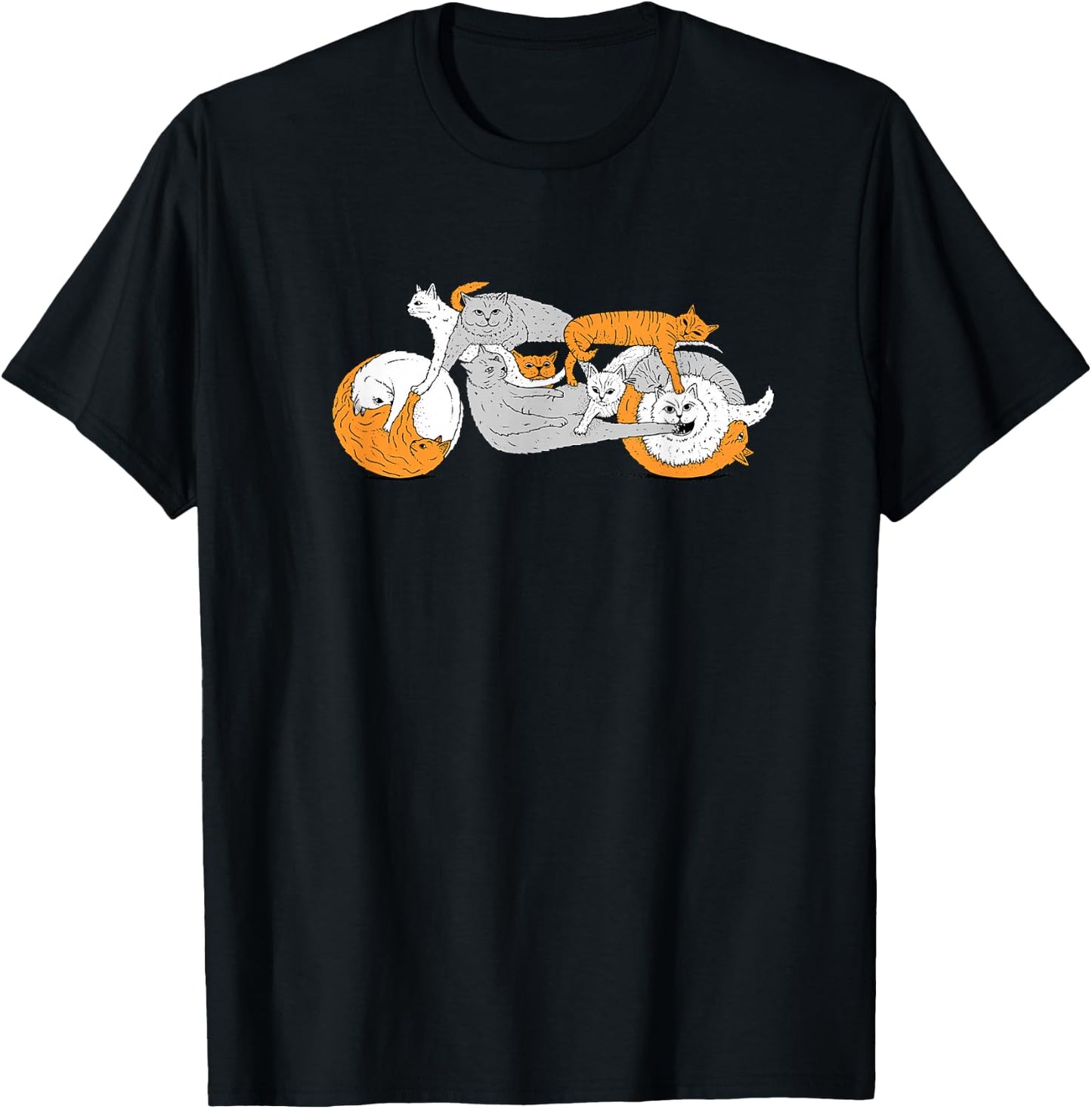 Biker Cat Cafe Racer Motorcycle Kitten T-Shirt - T-Shirt | Black