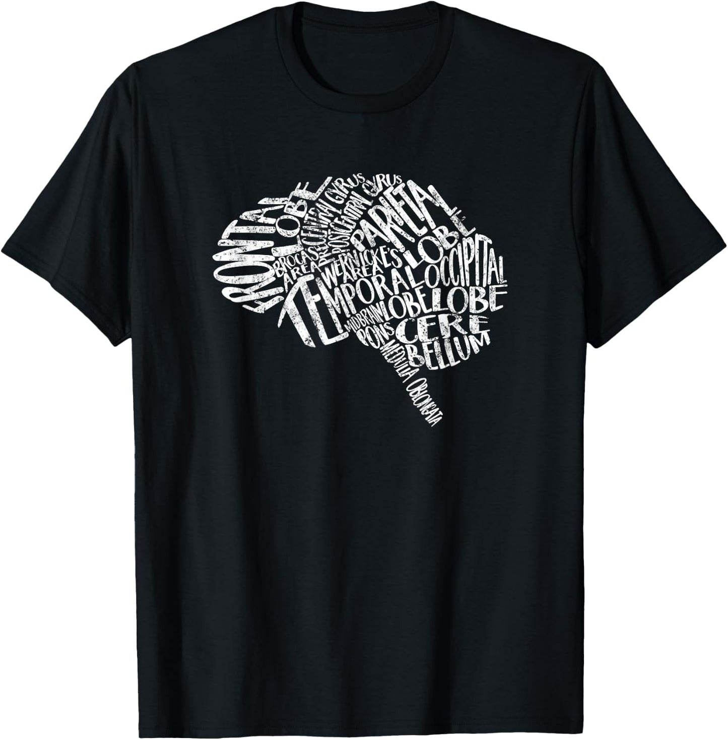 Nurses Week Brain Typography RN Neuronurse Neurology T-Shirt - T-Shirt | Black