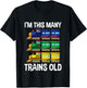 Kids I'm This Many Trains Old T Shirt 3 Yr Boy Kid Birthday Idea T-Shirt - T-Shirt | Black