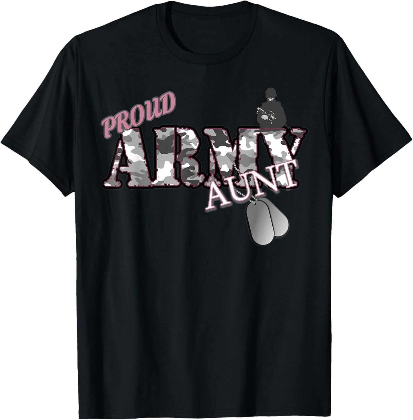 Proud Army Aunt T-Shirt - T-Shirt | Black