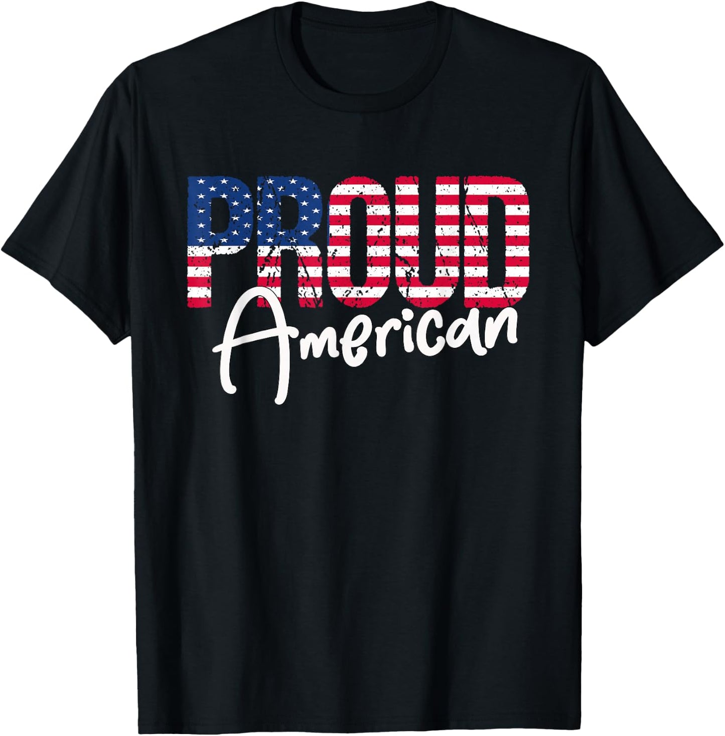 Patriotic 4th Of July Matching Gift Proud To Be An American T-Shirt - T-Shirt | Black