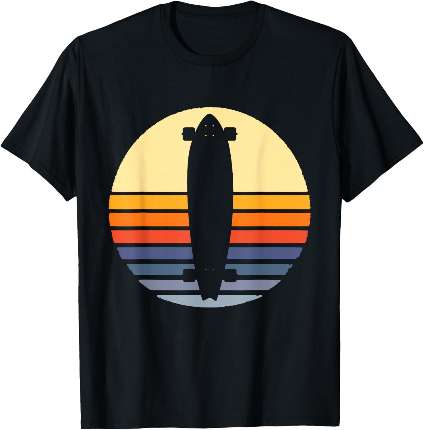 Retro Longboard Gift Longboarding Lovers And Longboarder T-Shirt - T-Shirt | Black