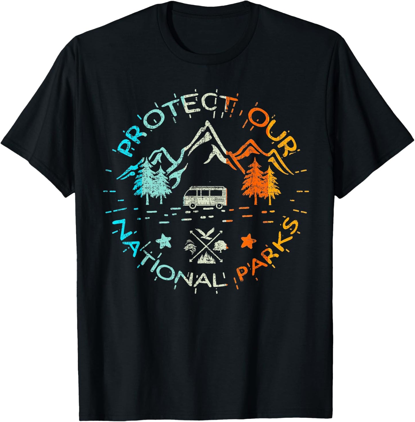 Protect Our US 59 National Parks Preserve Camping Hiking T-Shirt - T-Shirt | Black