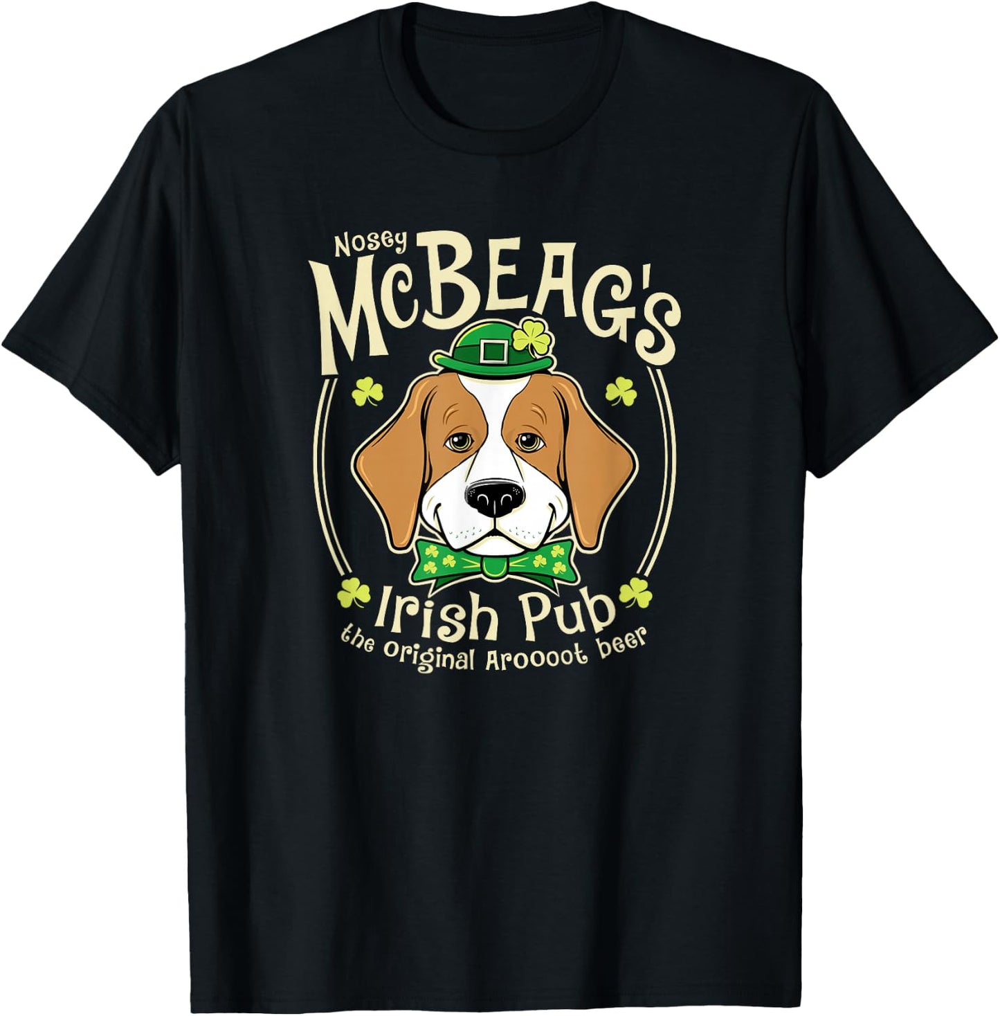 Beagle St Patrick's Day McBeag's Irish Pub T-Shirt - T-Shirt | Black