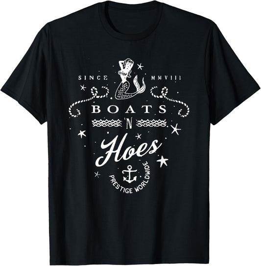 Funny Sailing or Water Sports 'Boats 'N Hoes' T-Shirt - T-Shirt | Black