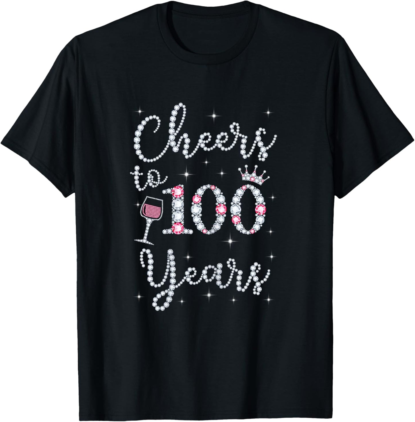 Cheers to 100 Years 1919 100th Birthday Gift T-Shirt - T-Shirt | Black