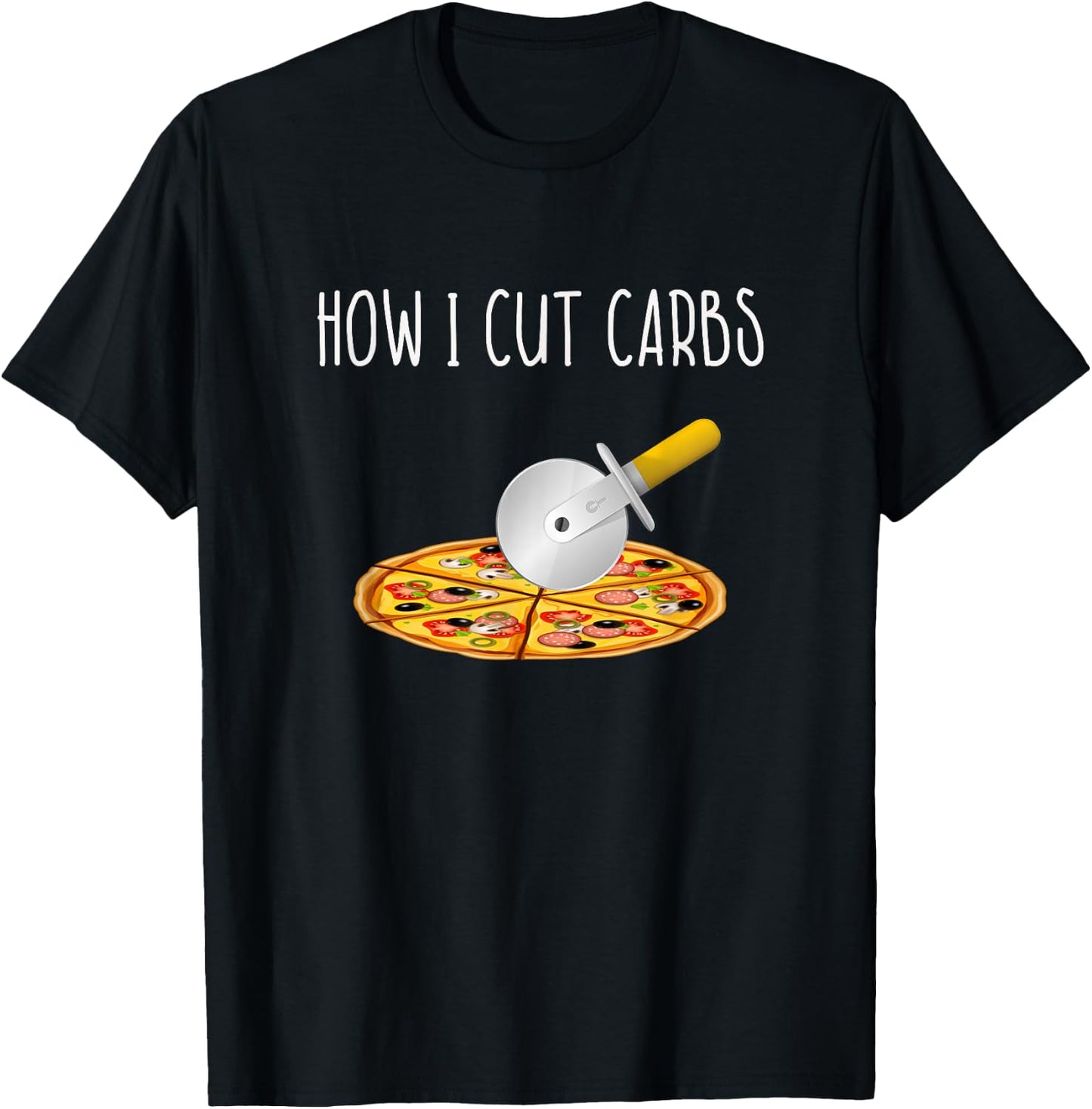 This is How I Cut Carbs Shirt - Pizza Cutter at Gym T-Shirt - T-Shirt | Black
