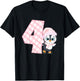 4th Penguin Birthday Party Four Year Old Penguin Girl T-Shirt - T-Shirt | Black
