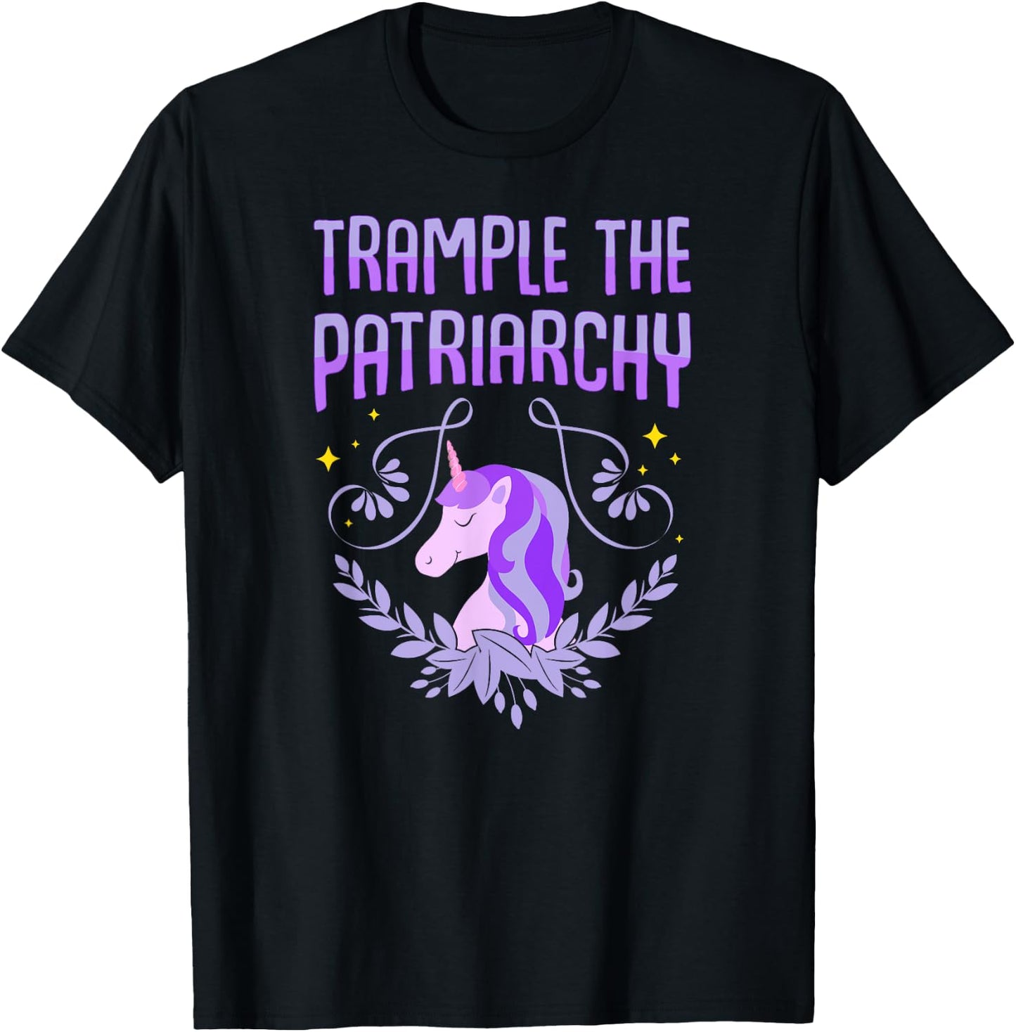 Trample The Patriarchy Unicorn Lovers Feminist T-Shirt - T-Shirt | Black
