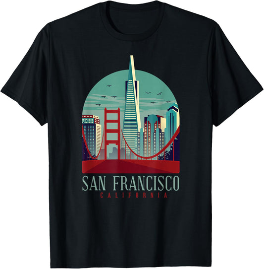 San Francisco California Golden Gate Bridge Souvenir T-Shirt - T-Shirt | Black