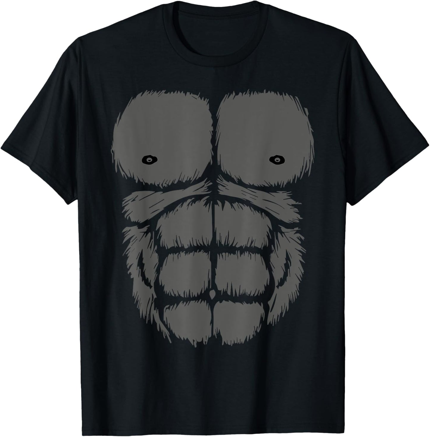 Gorilla Chest Belly Monkey Ape Muscle Kids Adult Fanc T-Shirt - T-Shirt | Black