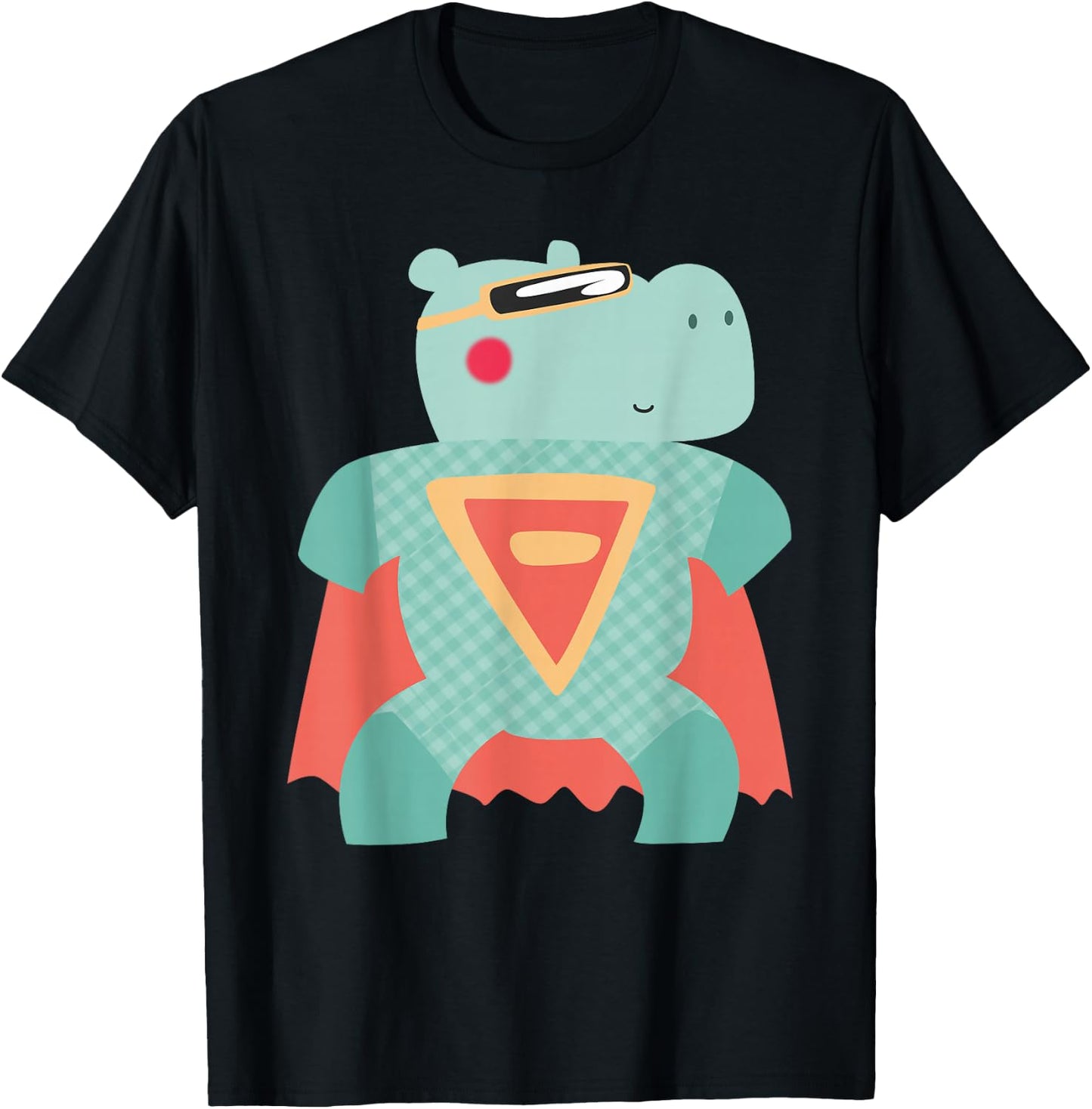 Cute Superhero Animals | Hippo Hero & Gift T-Shirt - T-Shirt | Black