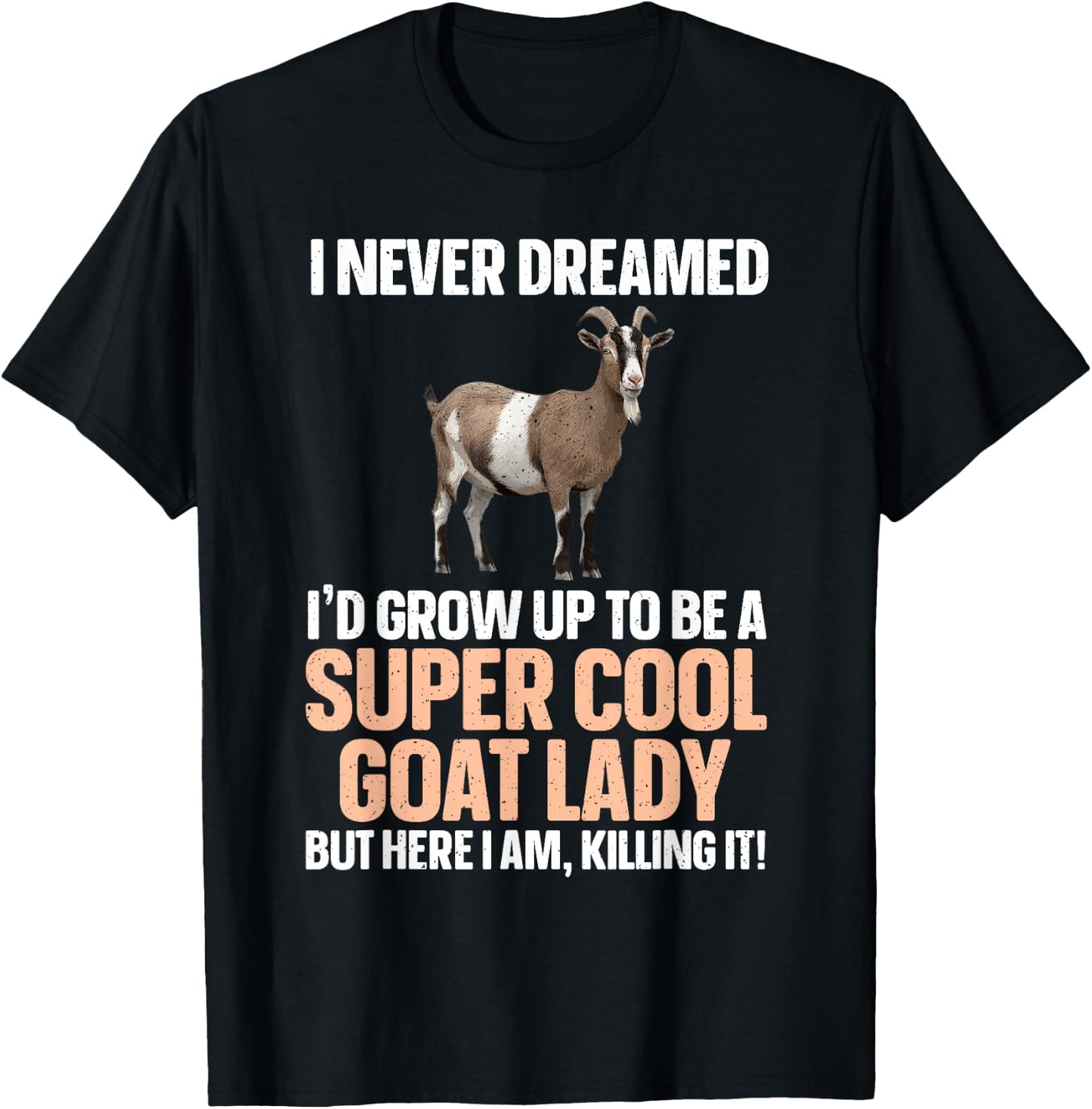 Cool Goat Lady Art Girl Animal Farmer Goat Lover T-Shirt - T-Shirt | Black