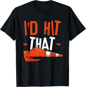 I'd Hit That Halloween Costume Traffic Cone T-Shirt - T-Shirt | Black