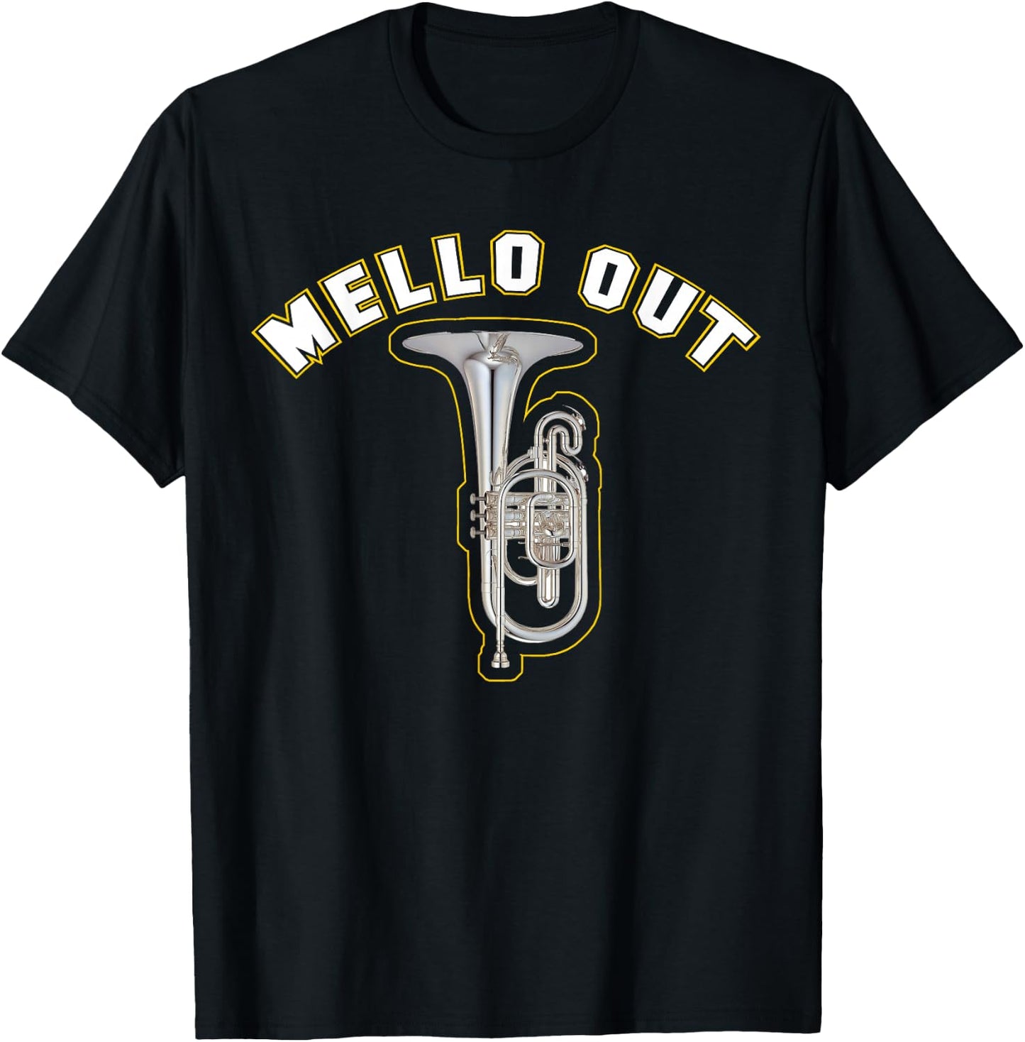 MELLO OUT Mellophone Marching Band T-Shirt - T-Shirt | Black
