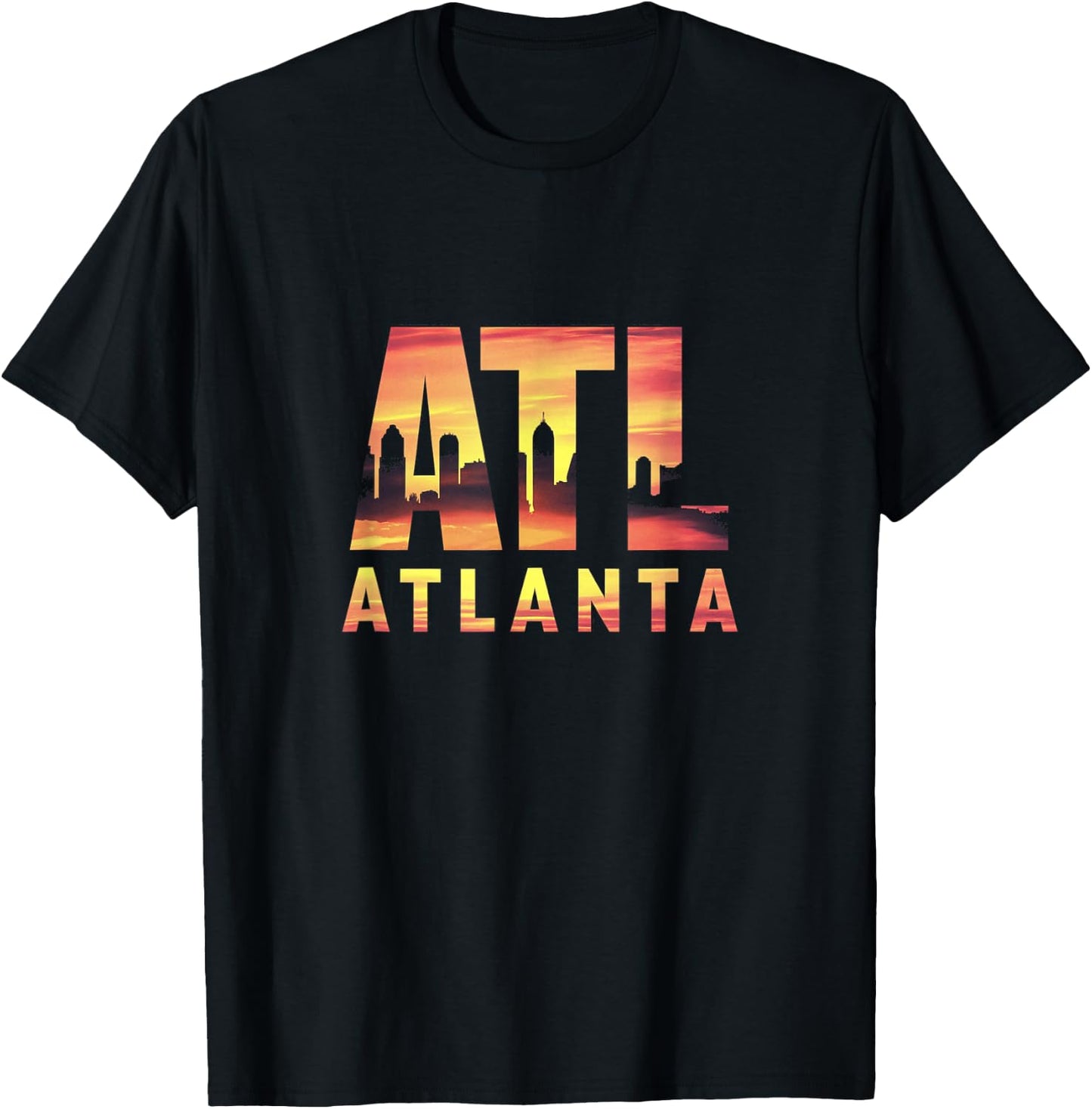Atlanta ATL City Skyline T-Shirt - T-Shirt | Black