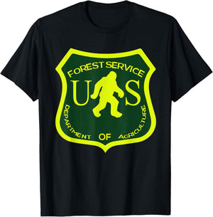 Funny Bigfoot National Park Forest Service Sasquatch T-Shirt - T-Shirt | Black