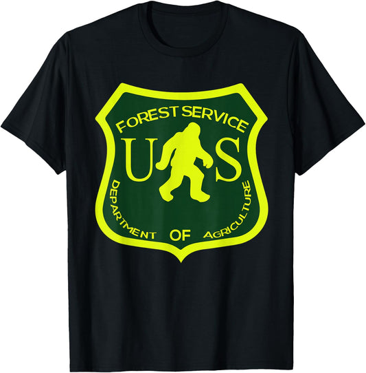 Funny Bigfoot National Park Forest Service Sasquatch T-Shirt - T-Shirt | Black