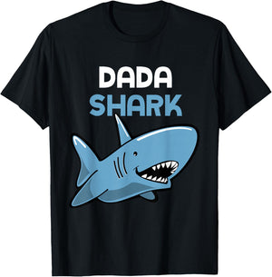 Dada Shark Cool Funny Family T-Shirt - T-Shirt | Black