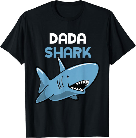 Dada Shark Cool Funny Family T-Shirt - T-Shirt | Black