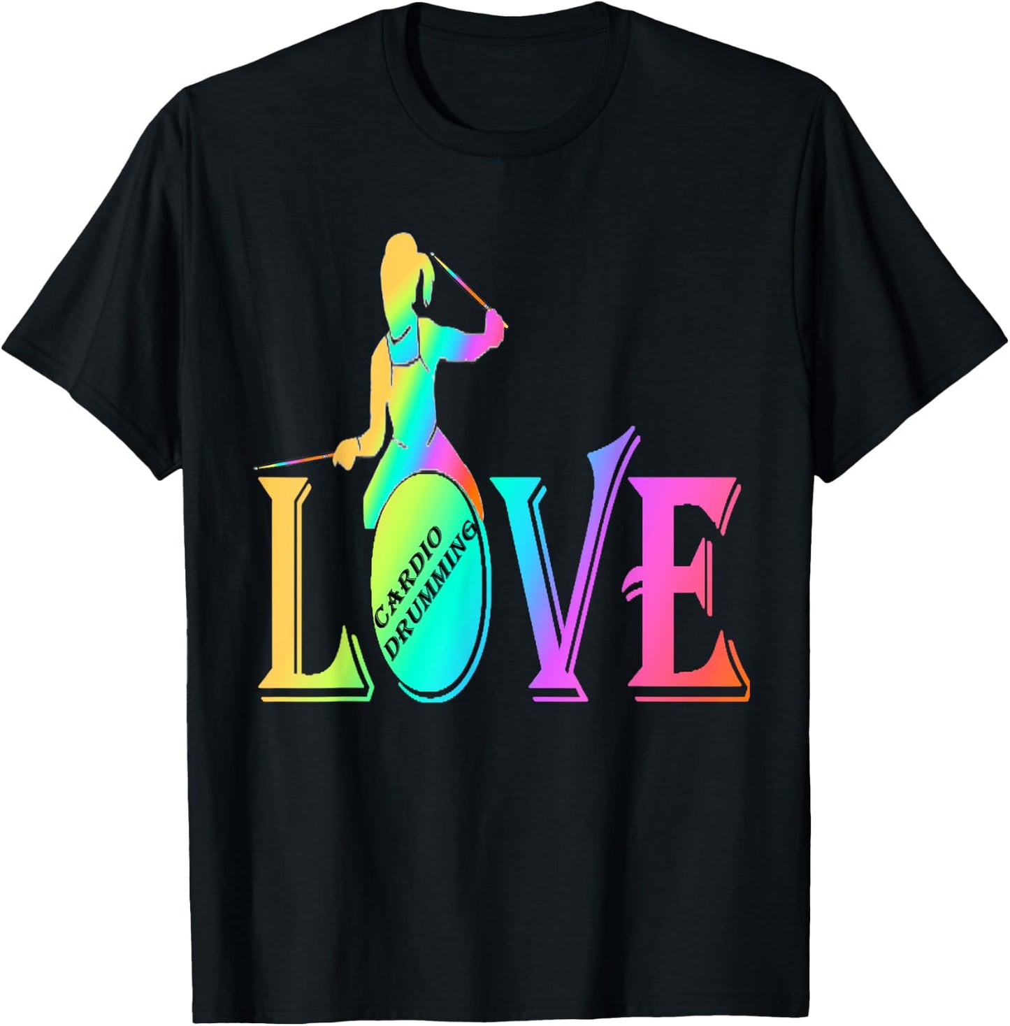 Cardio and gym colored shirt love cardio drumming T-Shirt - T-Shirt | Black