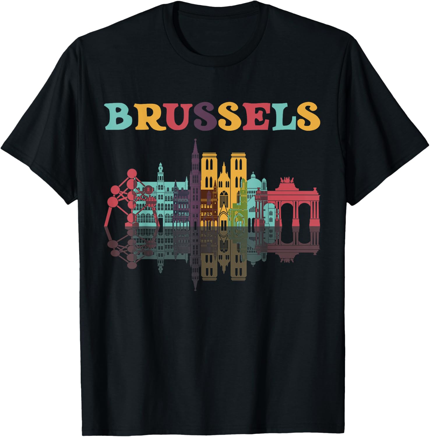 Belgium Brussels Travel Family Vacation Europian Trip Shirt T-Shirt - T-Shirt | Black