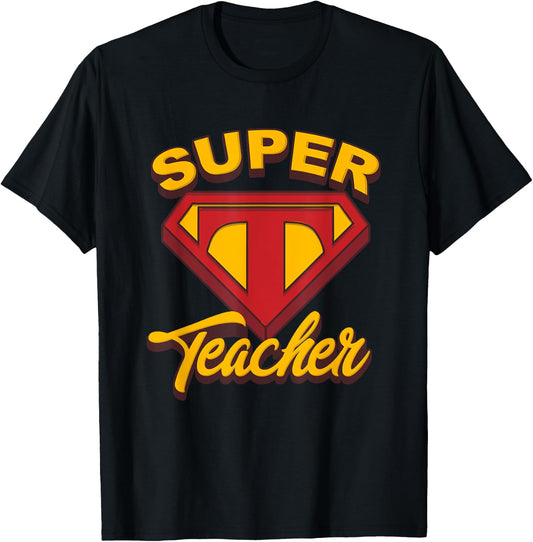 Superteacher Superhero Funny Teacher T-Shirt - T-Shirt | Black