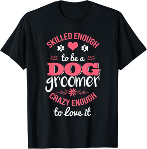 Cute Dog Groomer Pet Grooming Funny Christmas Gift Men Women Girls Kids T-Shirt - T-Shirt | Black