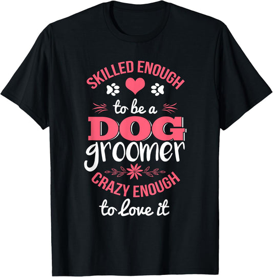 Cute Dog Groomer Pet Grooming Funny Christmas Gift Men Women Girls Kids T-Shirt - T-Shirt | Black