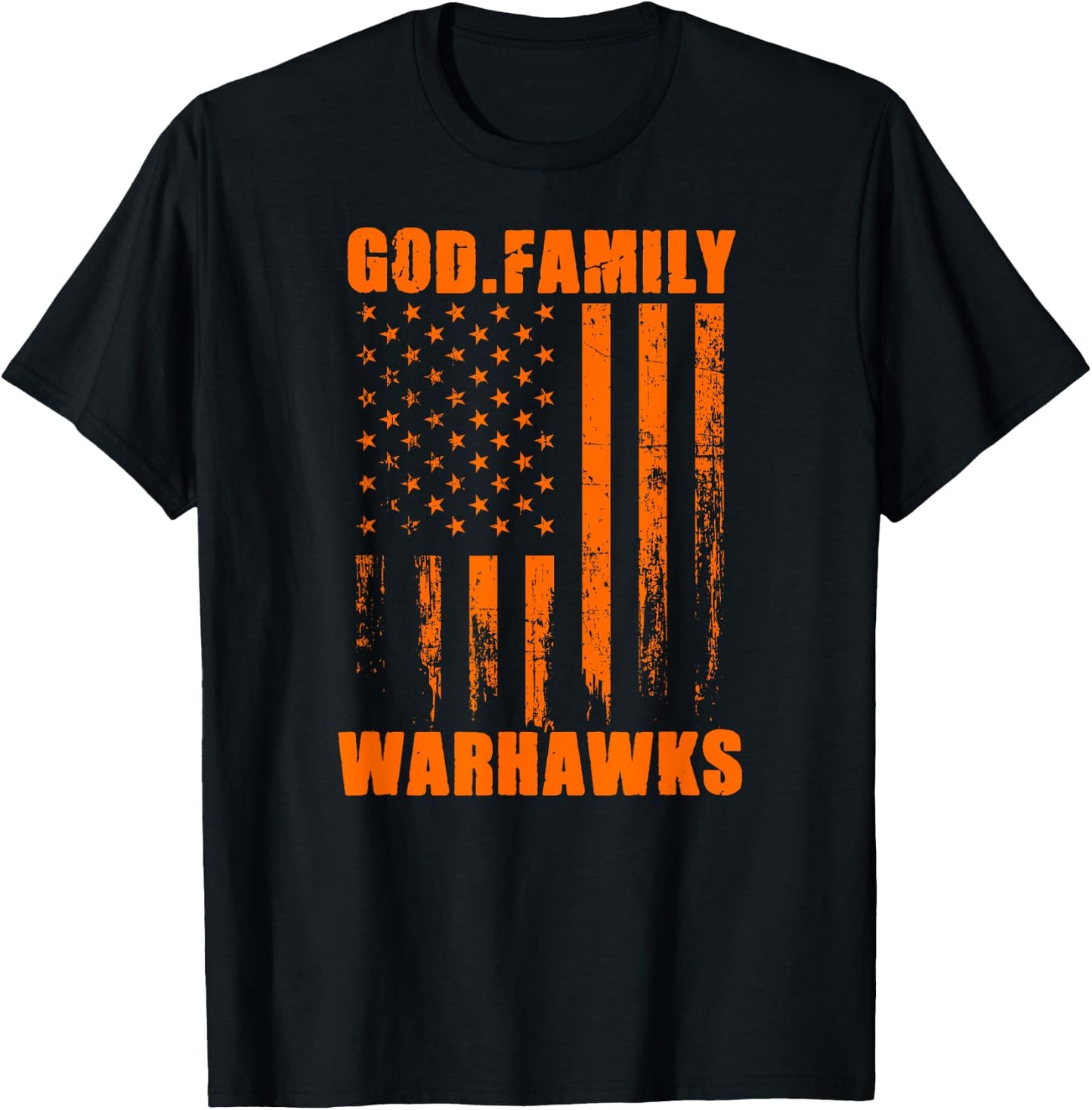 Seminole Warhawks God. Family. Vintage USA Flag T-Shirt - T-Shirt | Black
