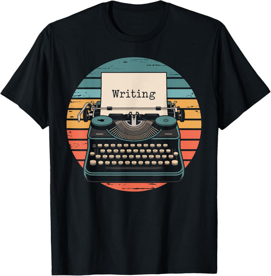 Retro Typewriter Writer Author Vintage Writing Gifts Women T-Shirt - T-Shirt | Black