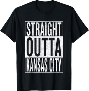 Straight Outta Kansas City Great Travel & Gift T-Shirt - T-Shirt | Black