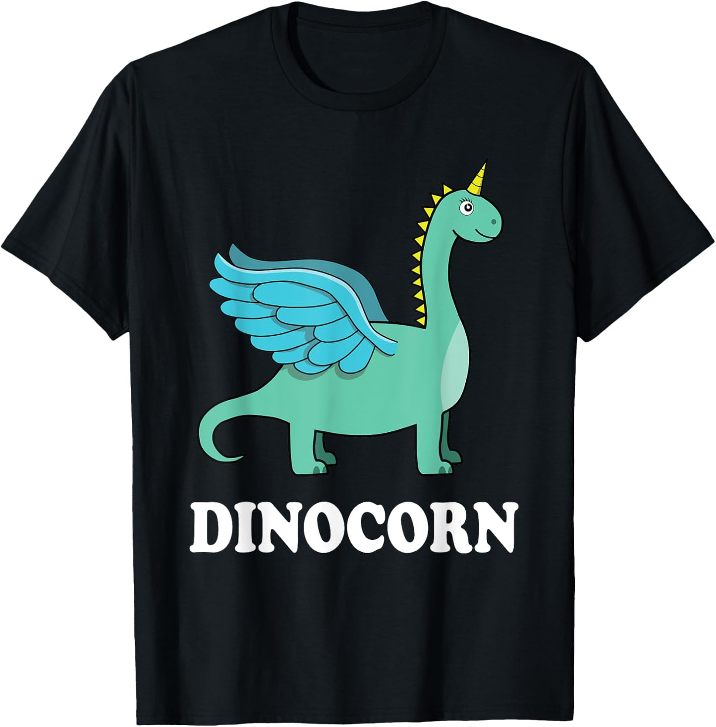 Dinocorn Shirt Dinosaur Unicorn with wings | girls boys gift T-Shirt - T-Shirt | Black