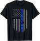 Police Sergeant Gift - Thin Blue Line Flag T-Shirt - T-Shirt | Black
