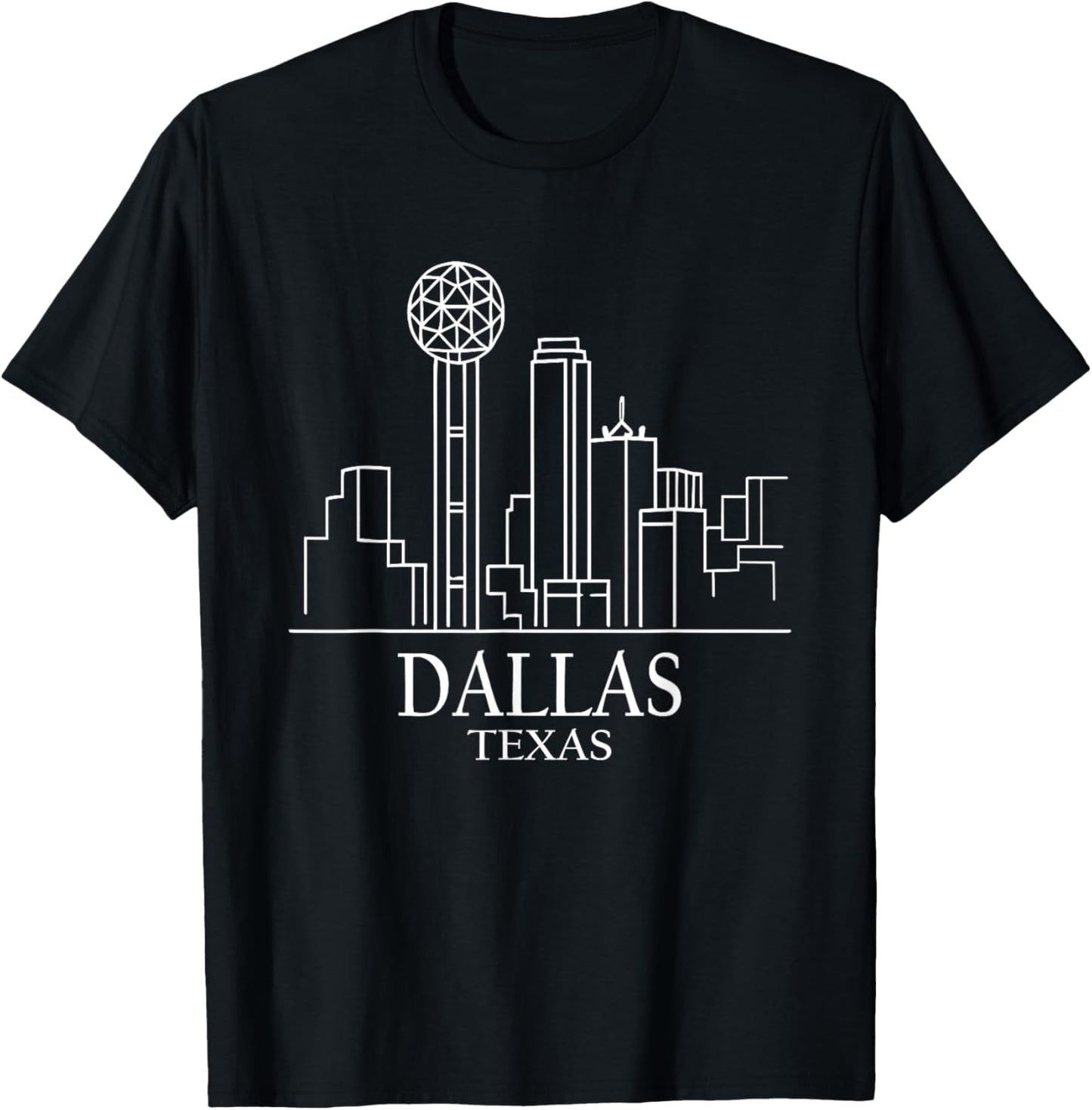 Dallas Texas Minimalist City Skyline Travel Souvenir T-Shirt - T-Shirt | Black