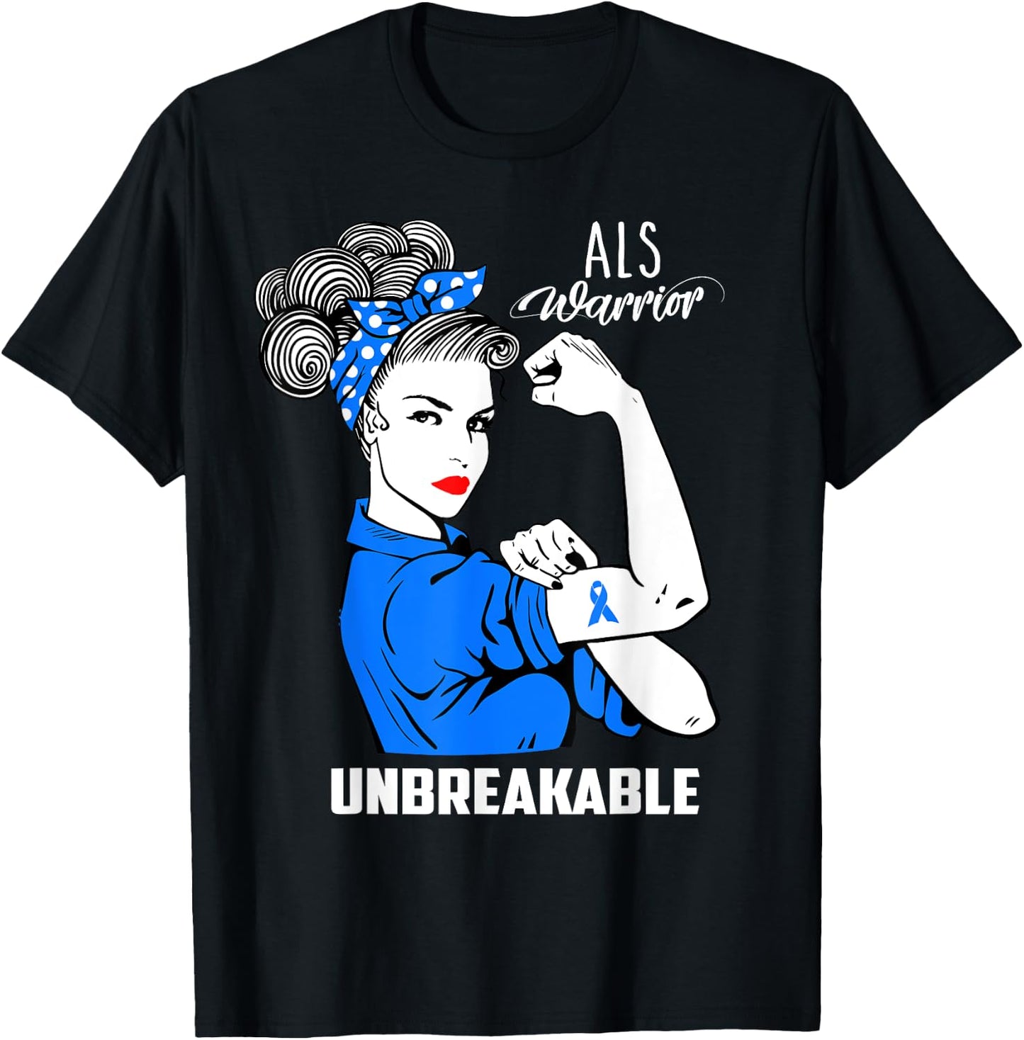 ALS Warrior Unbreakable Shirt ALS Awareness Gift T-Shirt - T-Shirt | Black