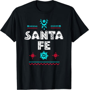 Santa Fe New Mexico Shirt, Festive Tribal Santa Fe T-Shirt - T-Shirt | Black