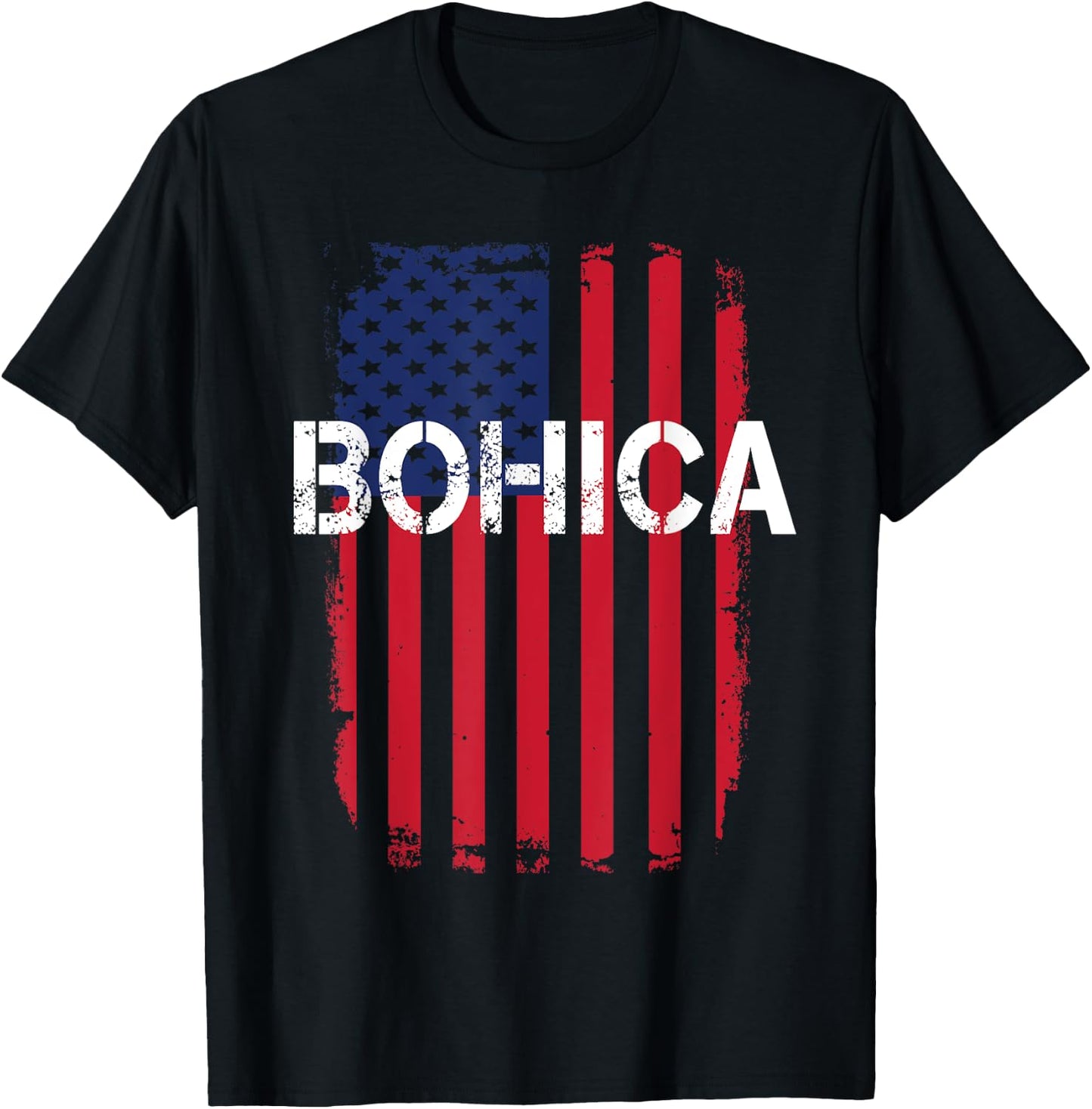 Funny Army Saying Veteran Slang Bend Over BOHICA T-Shirt - T-Shirt | Black