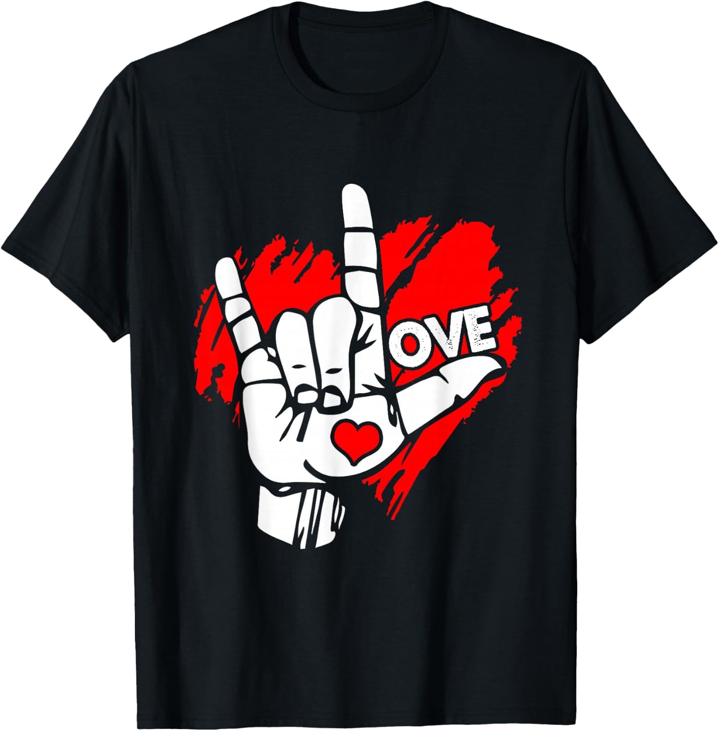 I Love You Sign Language ASL Speak Languages T-Shirt - T-Shirt | Black