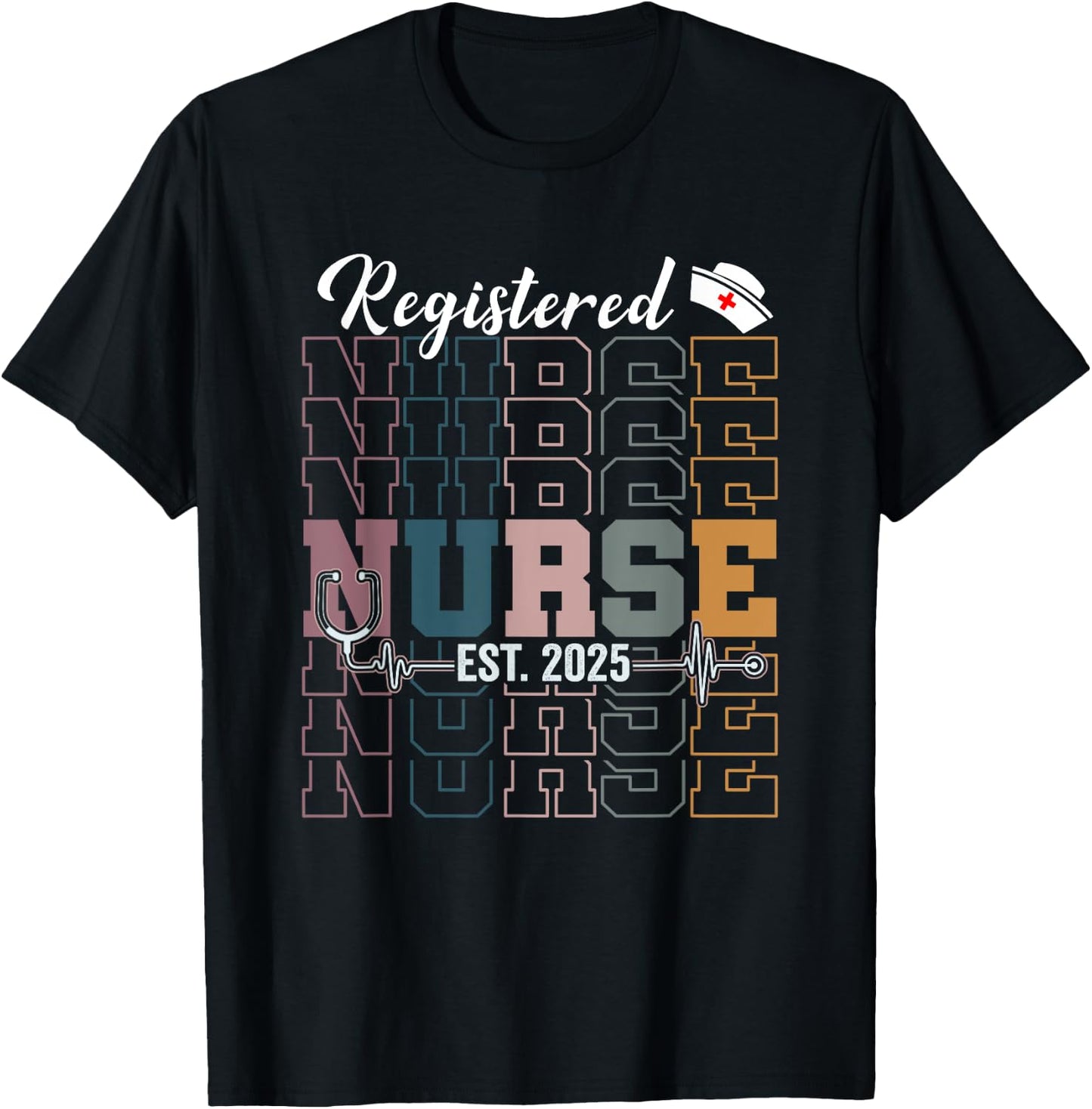 Registered Nurse Est 2025 RN Nursing School Graduation T-Shirt - T-Shirt | Black