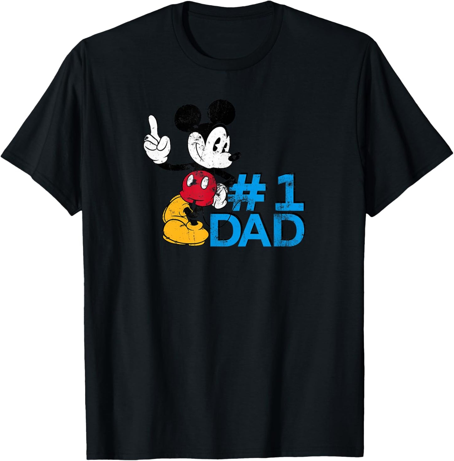 Disney Mickey Mouse Father's Day #1 Dad T-Shirt - T-Shirt | Black