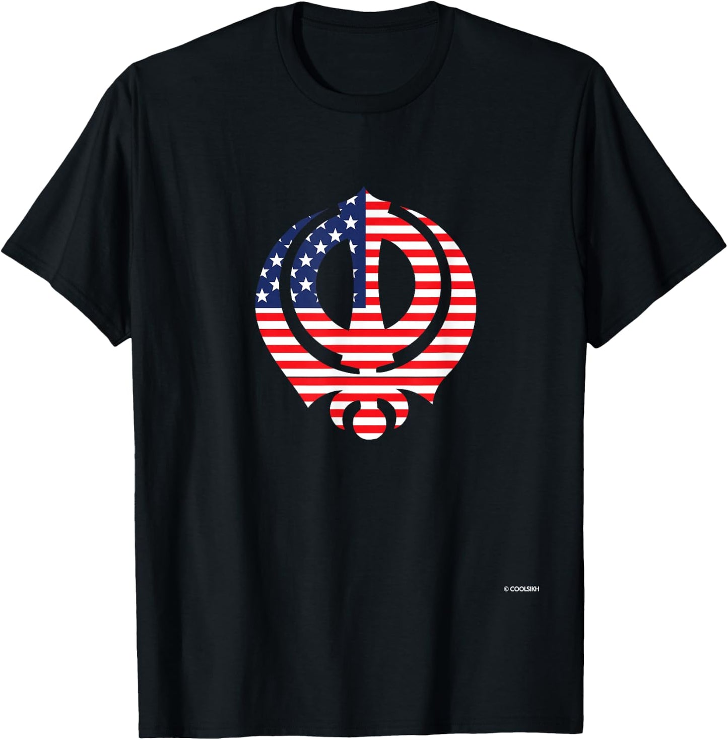American Sikh US Flag Khanda - Wear Proudly A CoolSikh Shirt T-Shirt - T-Shirt | Black
