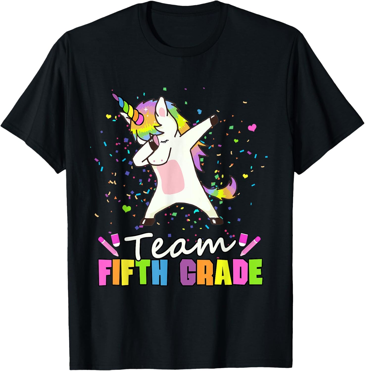 Unicorn Team 5th Grade - Fifth Grade Squad T-Shirt - T-Shirt | Black