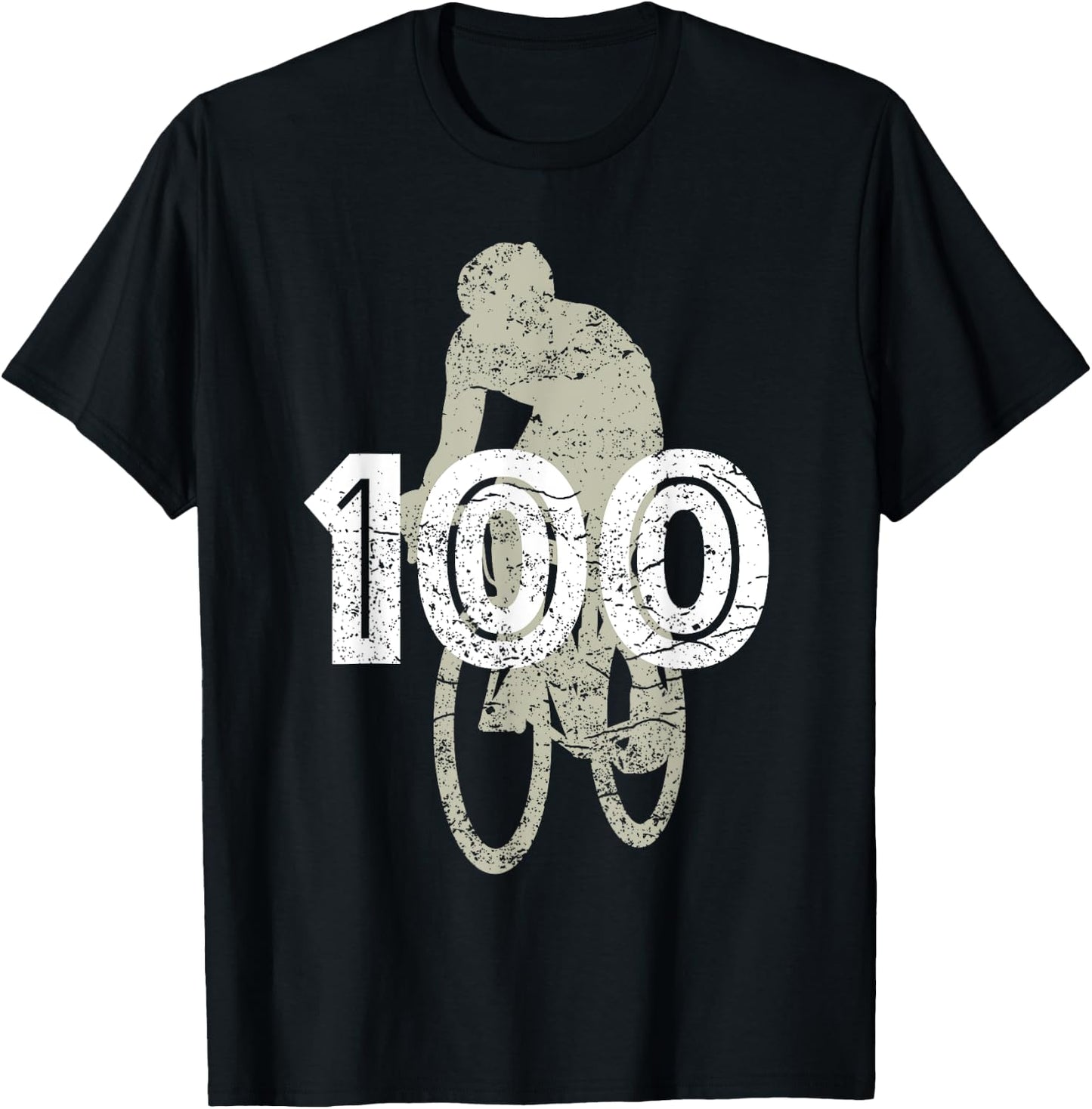 Cycling 100 Miles for the cyclist that rides a bike T-Shirt - T-Shirt | Black
