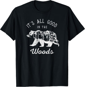 It's All Good In The Woods Mama Bear Forest Vintage T-Shirt - T-Shirt | Black