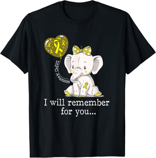 DIPG Awareness Elephant T-Shirt - T-Shirt | Black
