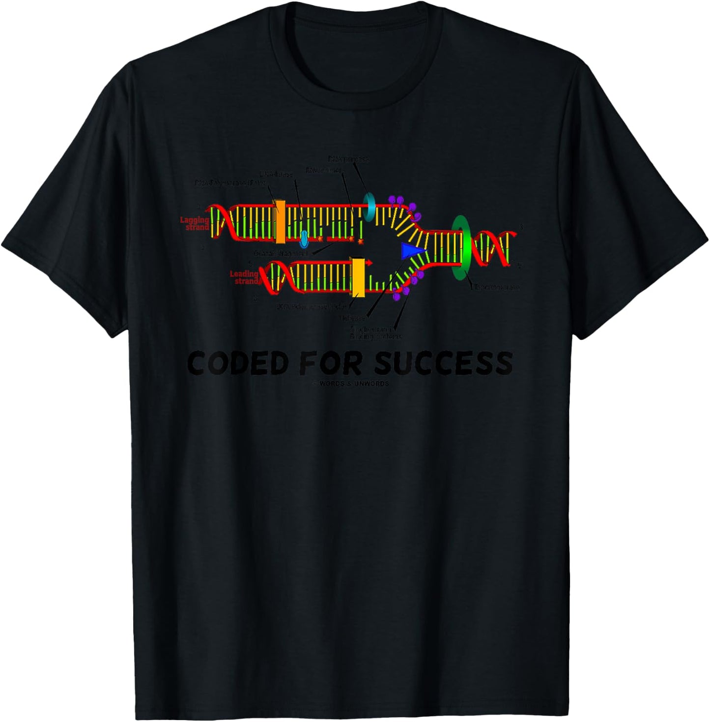 Coded For Success DNA Replication Molecular Biology Humor T-Shirt - T-Shirt | Black