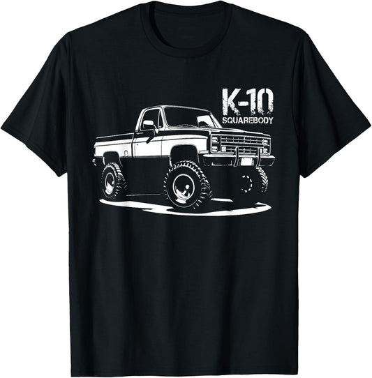 1985 K10 Squarebody Old ;School Truck Square body K10 4x4 T-Shirt - T-Shirt | Black