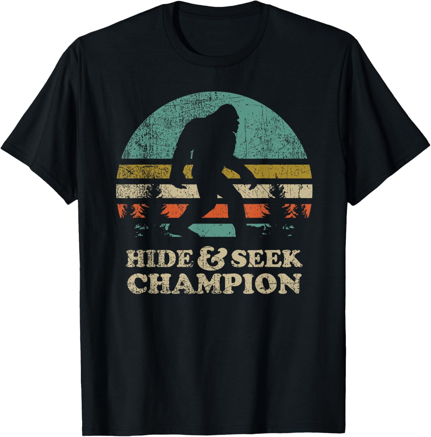 Hide & Seek Champion Bigfoot 1967 Funny T-Shirt - T-Shirt | Black
